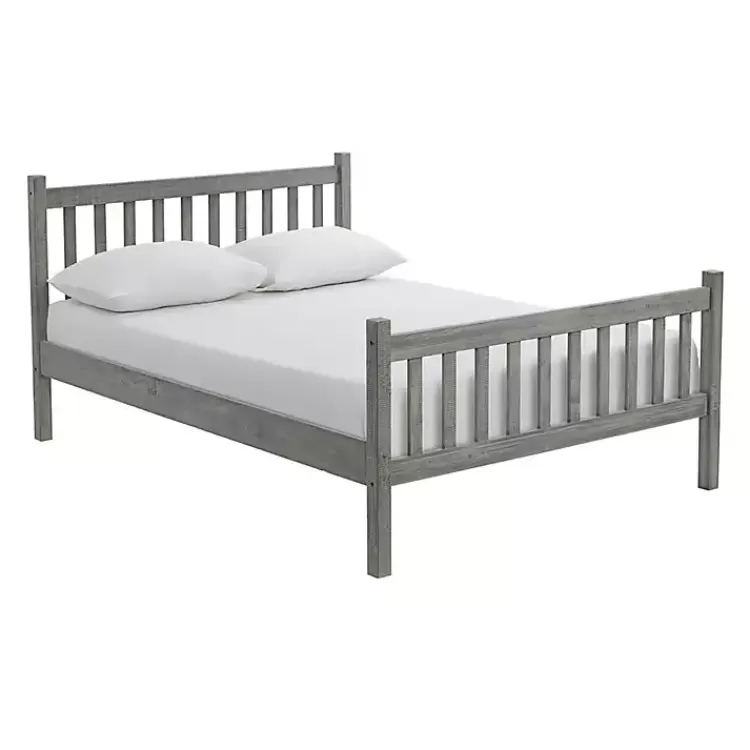 gray_rustic_spindleback_full_bed_frame_2.webp Rustic Spindleback Full Bed Frame>Kirklands Home Best Sale