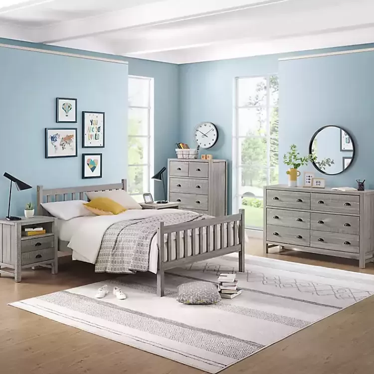 gray_rustic_spindleback_full_bed_frame_3.webp Rustic Spindleback Full Bed Frame>Kirklands Home Best Sale