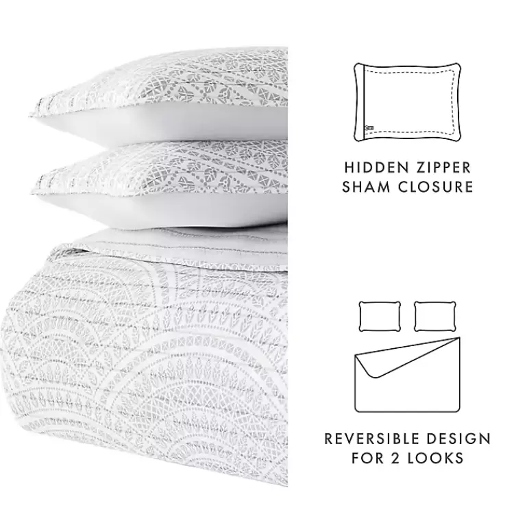 gray_scalloped_reversible_pc_king_quilt_set_7.webp Gray Scalloped Reversible 3-pc. King Quilt Set>Kirklands Home Fashion