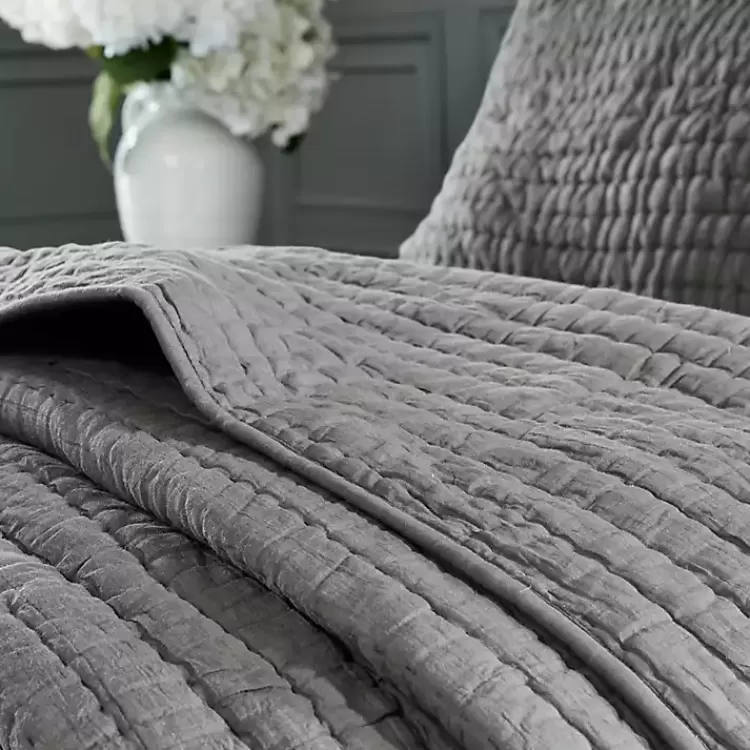 gray_serene_quilted_pc_queen_coverlet_set_4.webp Serene Quilted 3-pc. Queen Coverlet Set>Kirklands Home Hot
