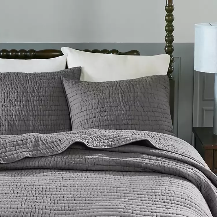 gray_serene_quilted_pc_queen_coverlet_set_5.webp Serene Quilted 3-pc. Queen Coverlet Set>Kirklands Home Hot