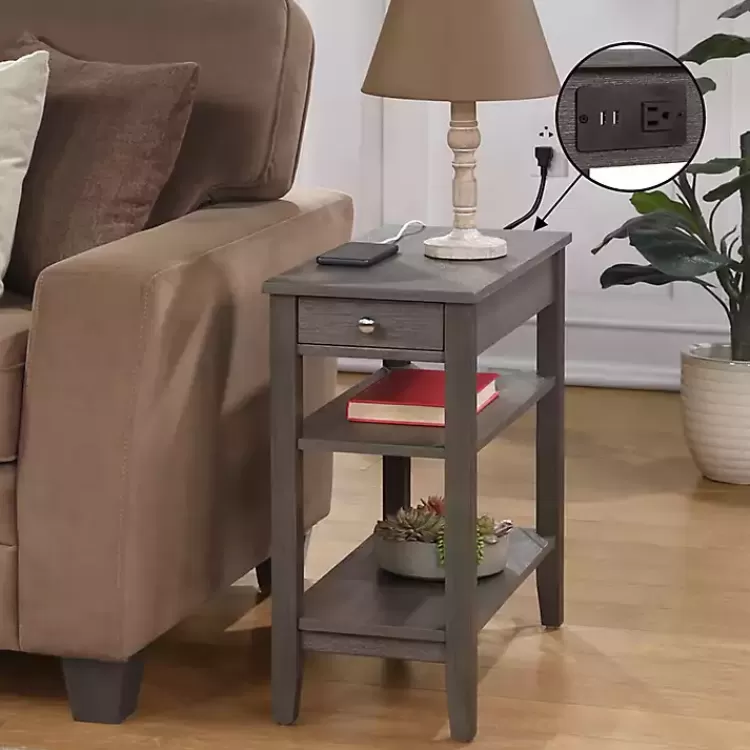 2-Shelf Charging Accent Table>Kirklands Home New