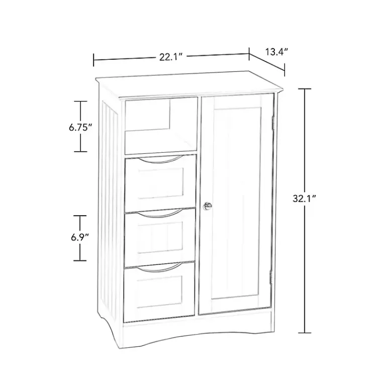 gray_single_door_drawer_cabinet_3.webp Single Door 3-Drawer Cabinet>Kirklands Home Online
