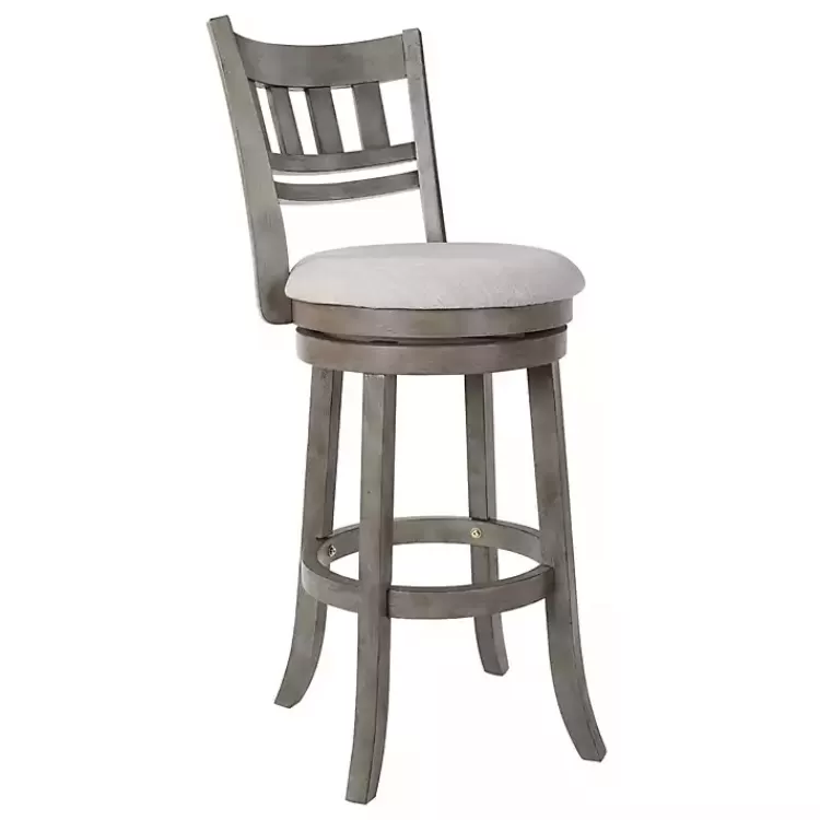 Slatted Back Upholstered Swivel Bar Stool>Kirklands Home Fashion