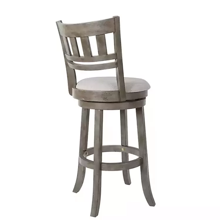 Slatted Back Upholstered Swivel Bar Stool>Kirklands Home Fashion