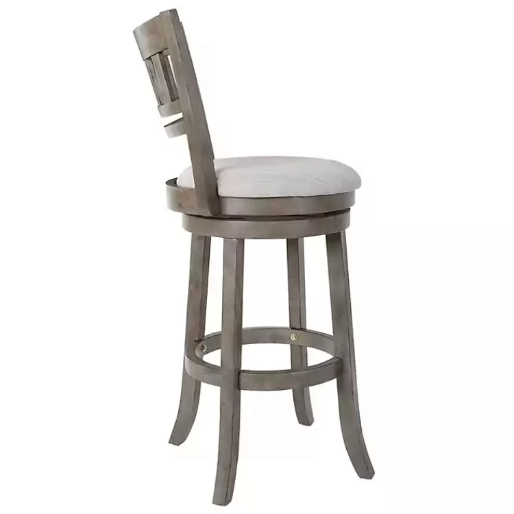 gray_slatted_back_upholstered_swivel_bar_stool_2.webp Slatted Back Upholstered Swivel Bar Stool>Kirklands Home Fashion