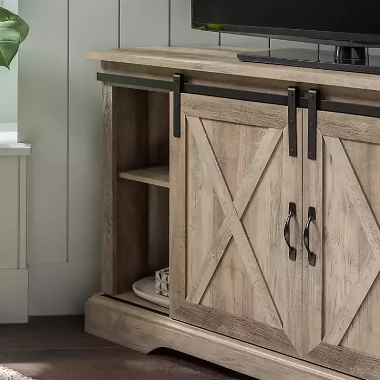 gray_sliding_barn_doors_corner_tv_stand_2.webp Sliding Barn Doors Corner TV Stand>Kirklands Home Best