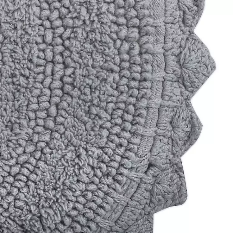 gray_small_crochet_oval_bath_mat_2.webp Small Crochet Oval Bath Mat>Kirklands Home Best
