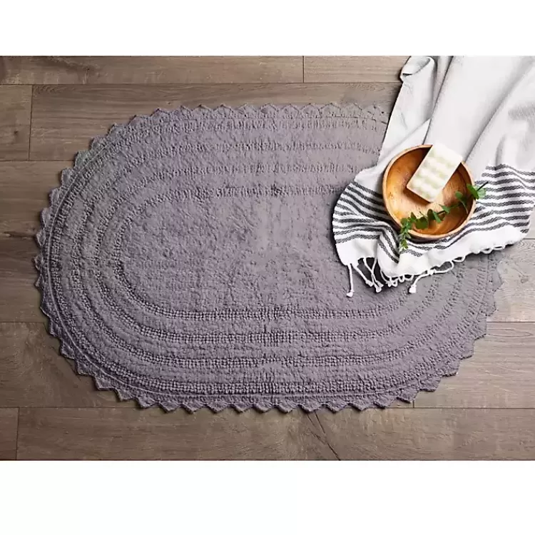 gray_small_crochet_oval_bath_mat_3.webp Small Crochet Oval Bath Mat>Kirklands Home Best