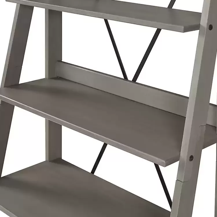 Gray Solid Wood Ladder Bookshelf>Kirklands Home Best Sale