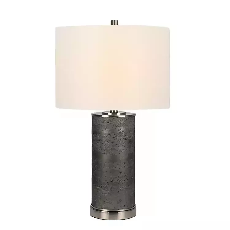 Stone and Steel Cylinder Table Lamp>Kirklands Home Flash Sale
