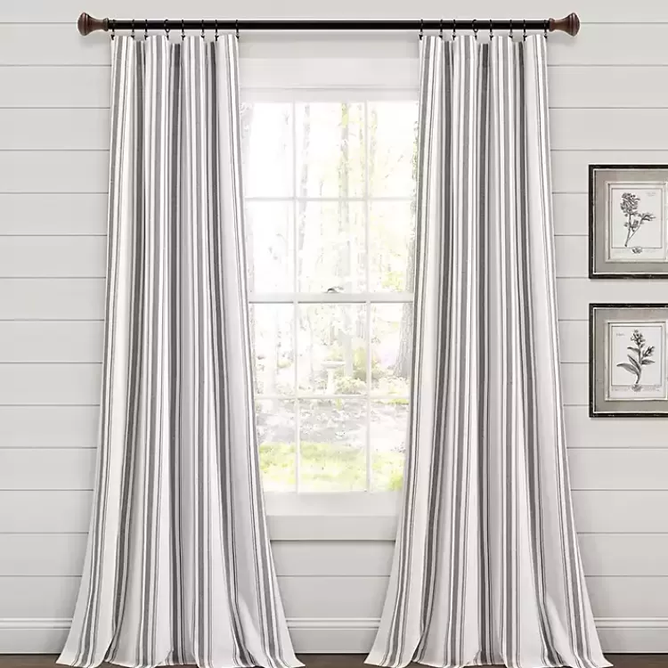 Stripe Farmhouse Curtain Panel Set, 95 in.>Kirklands Home Cheap