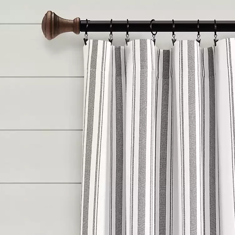 gray_stripe_farmhouse_curtain_panel_set__in_2.webp Stripe Farmhouse Curtain Panel Set, 95 in.>Kirklands Home Cheap