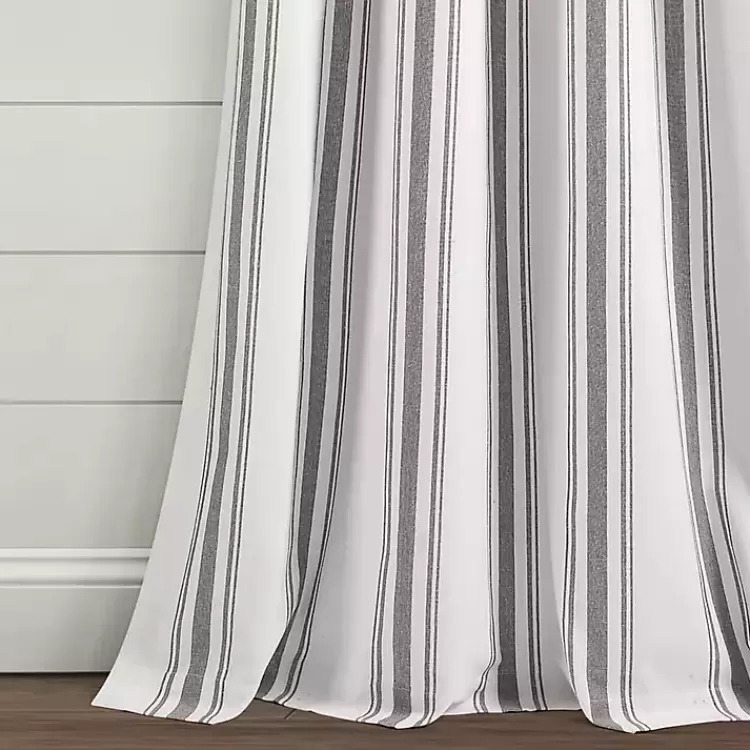 gray_stripe_farmhouse_curtain_panel_set__in_4.webp Stripe Farmhouse Curtain Panel Set, 95 in.>Kirklands Home Cheap
