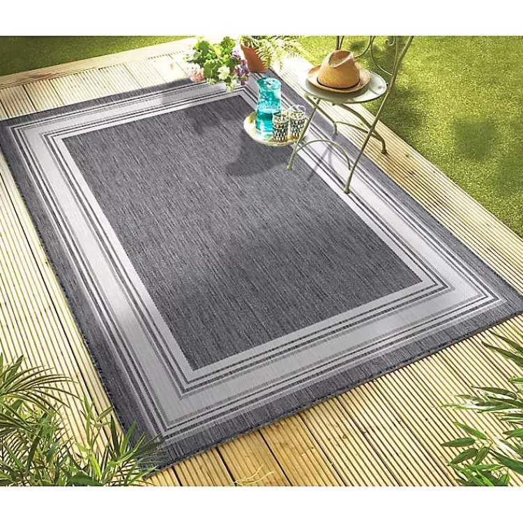 gray_striped_border_outdoor_area_rug_x_6.webp Gray Striped Border Outdoor Area Rug, 7x9>Kirklands Home Discount