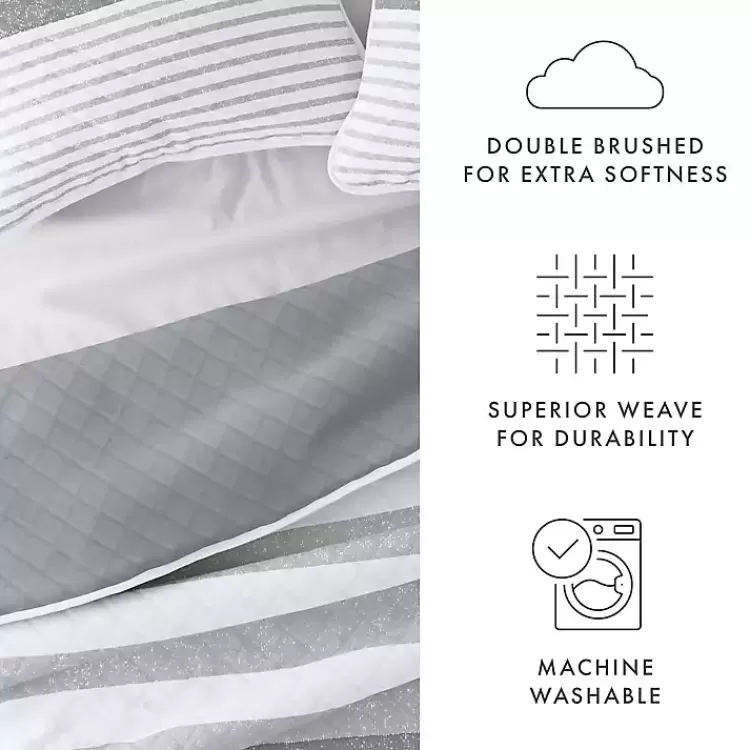 gray_striped_reversible_pc_queen_quilt_set_6.webp Gray Striped Reversible 3-pc. Queen Quilt Set>Kirklands Home Best