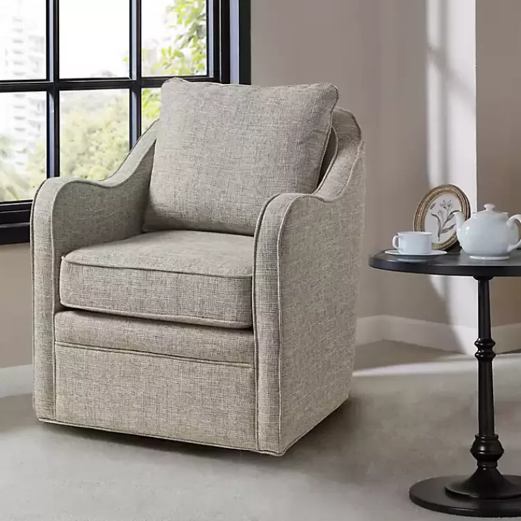 Swivel Upholstered Wide Seat Accent Chair>Kirklands Home New