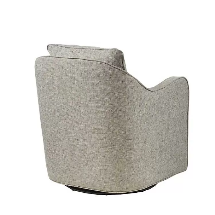 gray_swivel_upholstered_wide_seat_accent_chair_4.webp Swivel Upholstered Wide Seat Accent Chair>Kirklands Home New