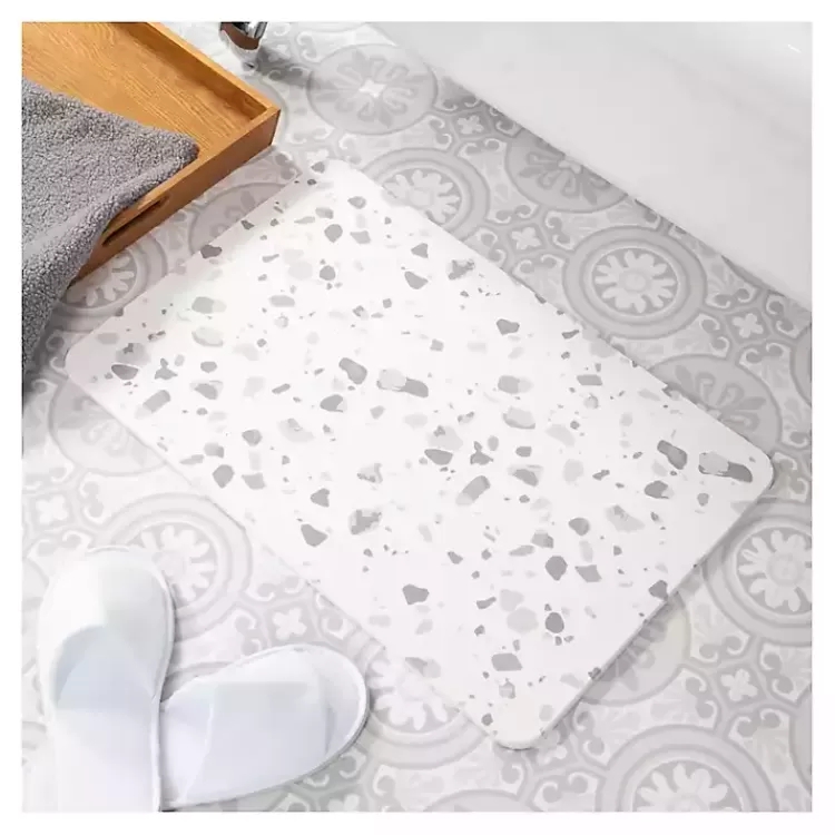 Gray Terrazzo Stone Bath Mat>Kirklands Home Online