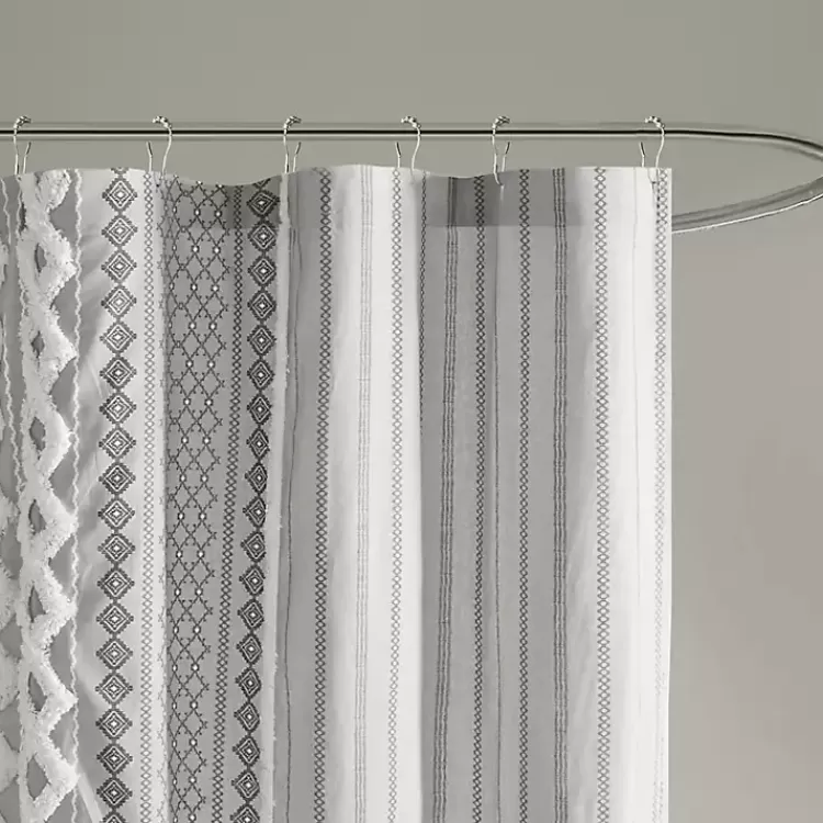 gray_textured_chenille_shower_curtain_2.webp Textured Chenille Shower Curtain>Kirklands Home Flash Sale