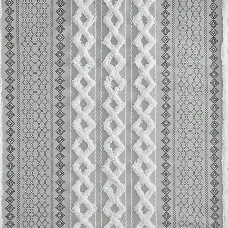 gray_textured_chenille_shower_curtain_3.webp Textured Chenille Shower Curtain>Kirklands Home Flash Sale