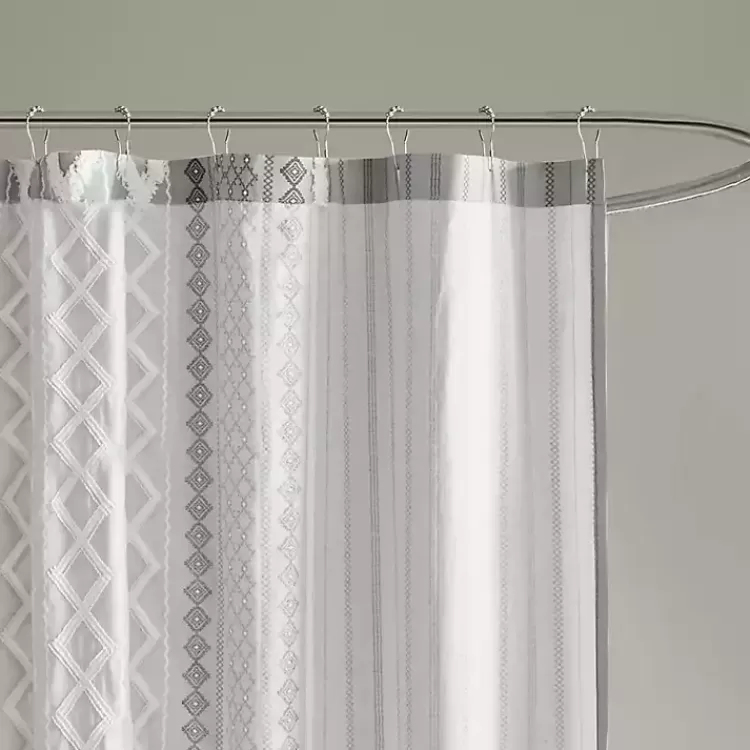 gray_textured_chenille_shower_curtain_4.webp Textured Chenille Shower Curtain>Kirklands Home Flash Sale