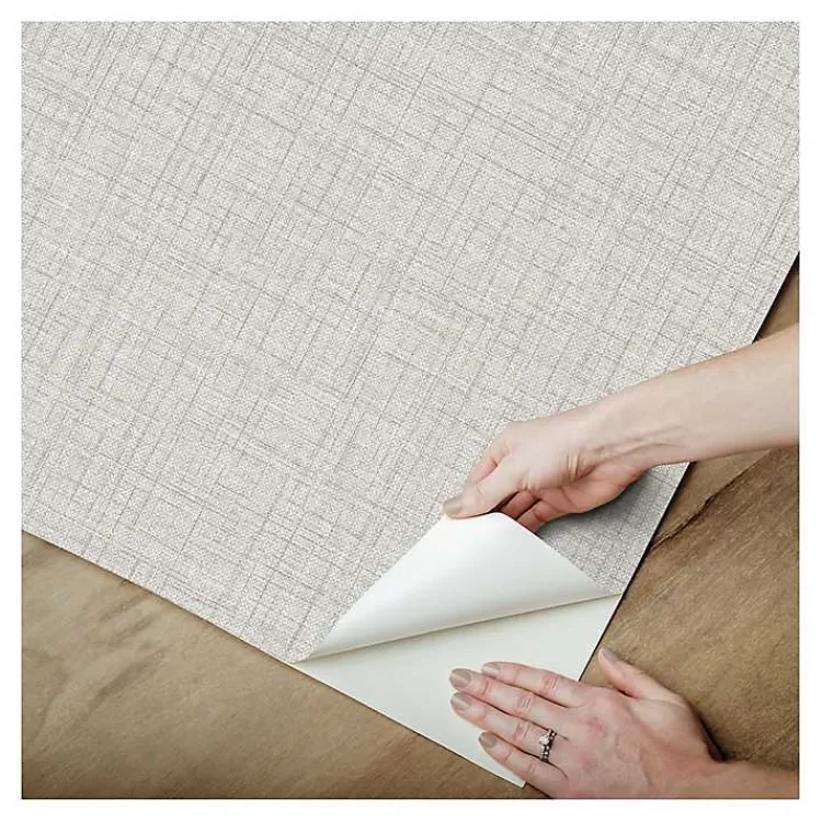 gray_textured_faux_fabric_peel__stick_wallpaper_5.webp Textured Faux Fabric Peel & Stick Wallpaper>Kirklands Home Cheap