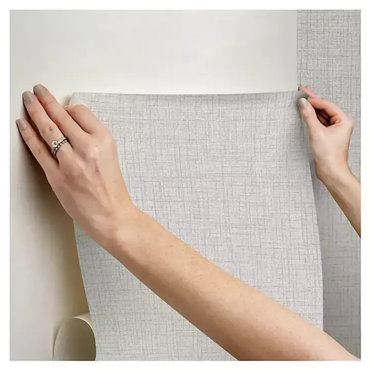 gray_textured_faux_fabric_peel__stick_wallpaper_6.webp Textured Faux Fabric Peel & Stick Wallpaper>Kirklands Home Cheap