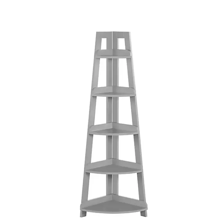 Gray 5-Tier Corner Ladder Bookshelf>Kirklands Home Hot