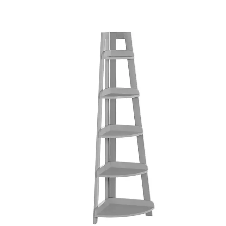Gray 5-Tier Corner Ladder Bookshelf>Kirklands Home Hot