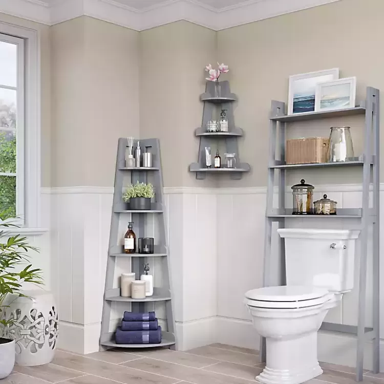 gray_tier_corner_ladder_bookshelf_3.webp Gray 5-Tier Corner Ladder Bookshelf>Kirklands Home Hot