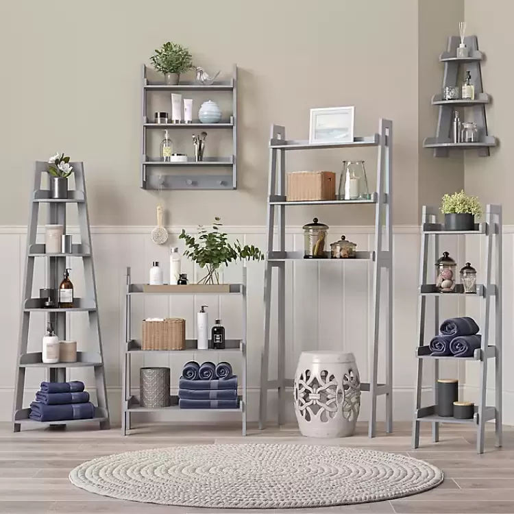 gray_tier_corner_ladder_bookshelf_4.webp Gray 5-Tier Corner Ladder Bookshelf>Kirklands Home Hot