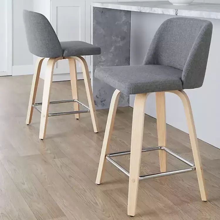 gray_torino_upholstered_counter_stools_set_of__7.webp Torino Upholstered Counter Stools, Set of 2>Kirklands Home Store