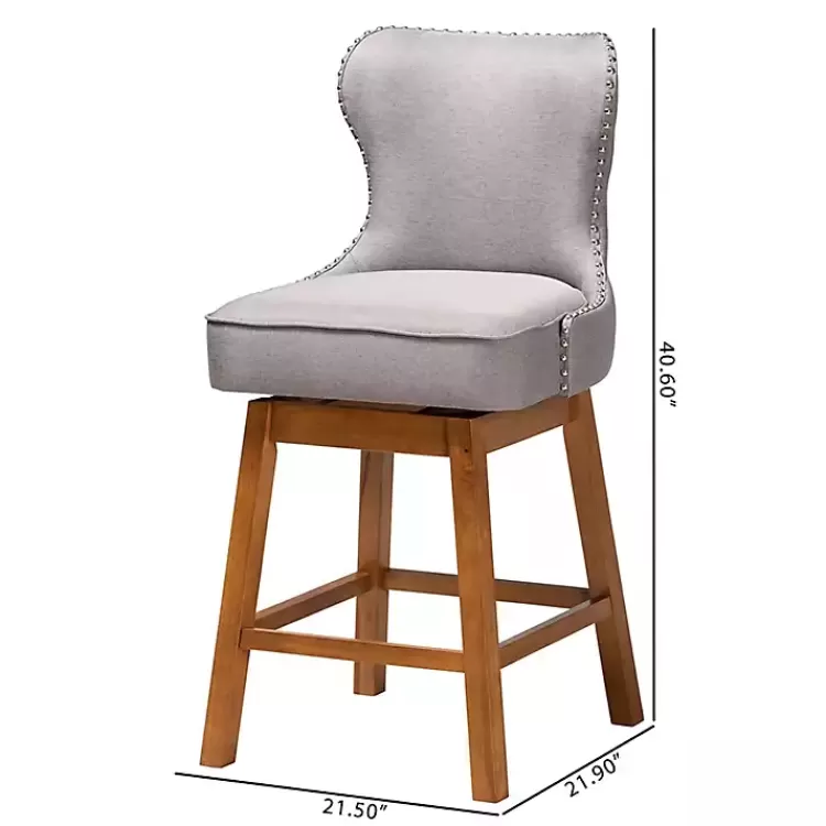 gray_tufted_back_swivel_counter_stools_set_of__9.webp Tufted Back Swivel Counter Stools, Set of 2>Kirklands Home Online