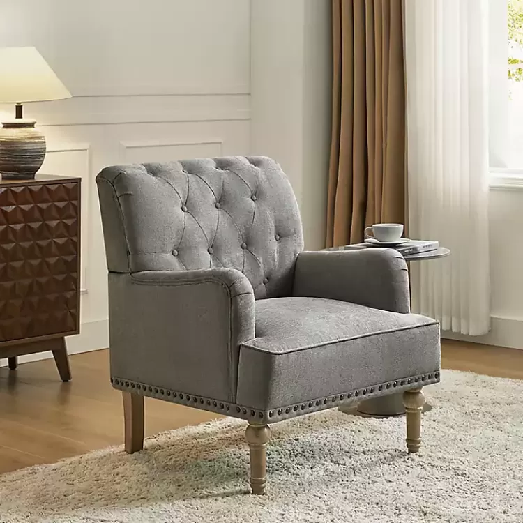 gray_tufted_britt_accent_chair_2.webp Tufted Britt Accent Chair>Kirklands Home Outlet