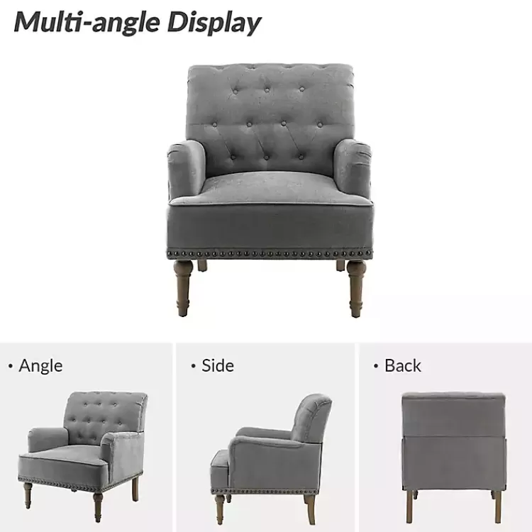 gray_tufted_britt_accent_chair_3.webp Tufted Britt Accent Chair>Kirklands Home Outlet