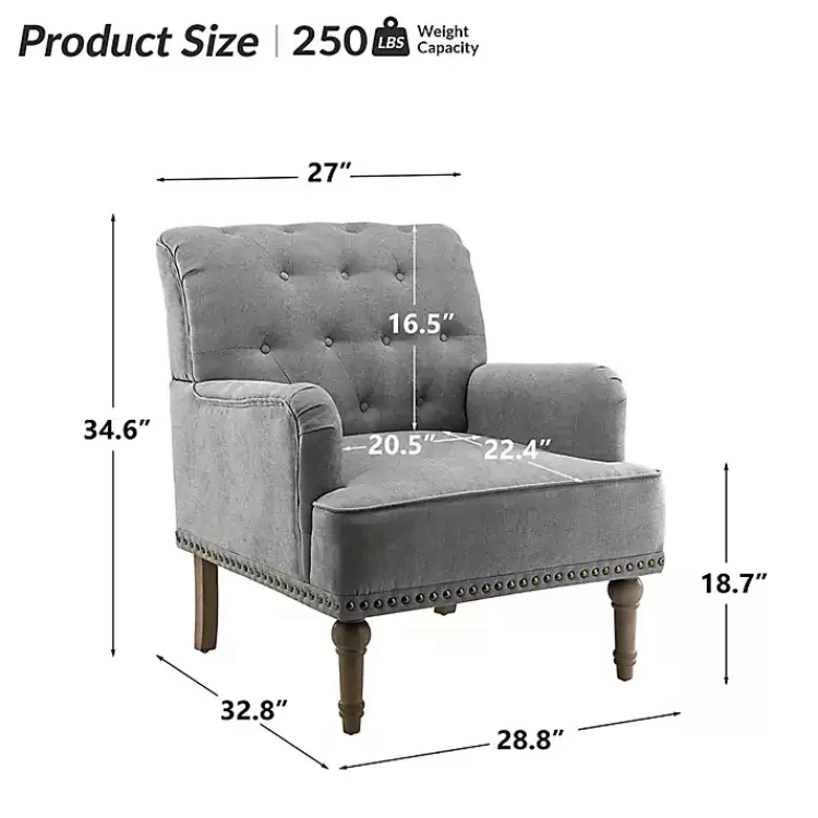 gray_tufted_britt_accent_chair_4.webp Tufted Britt Accent Chair>Kirklands Home Outlet
