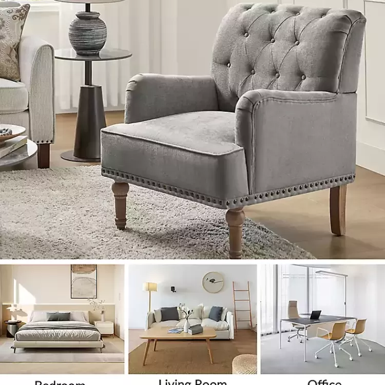 gray_tufted_britt_accent_chair_7.webp Tufted Britt Accent Chair>Kirklands Home Outlet