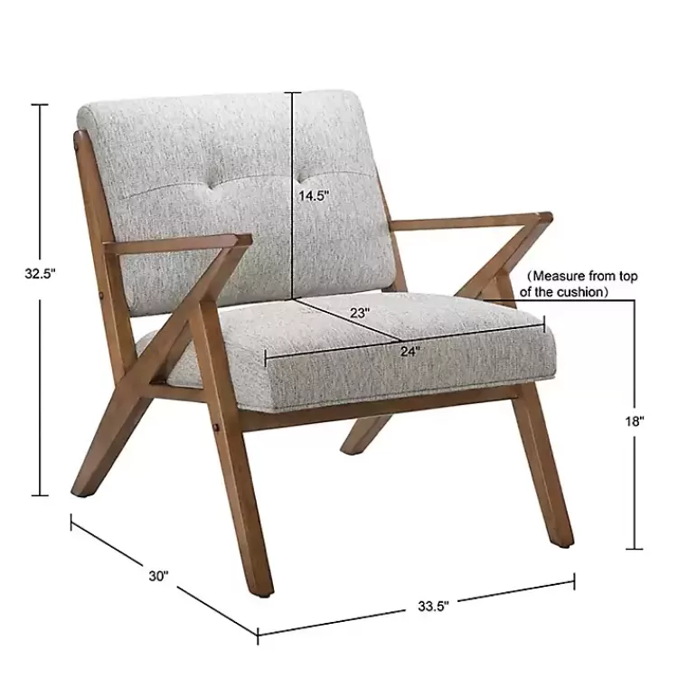 gray_tufted_pecan_wood_midcentury_modern_armchair_6.webp Tufted Pecan Wood Mid-Century Modern Armchair>Kirklands Home Cheap