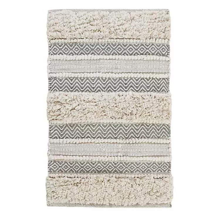 Tufted Stripes Woven Bath Mat>Kirklands Home Shop