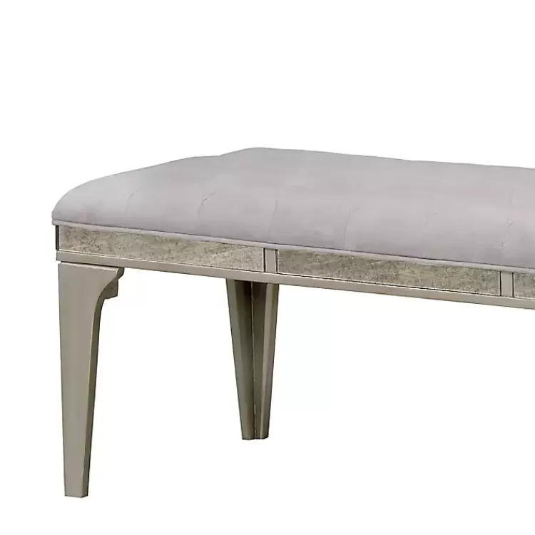 gray_tufted_upholstered_silver_dining_bench_2.webp Tufted Upholstered Silver Dining Bench>Kirklands Home Outlet