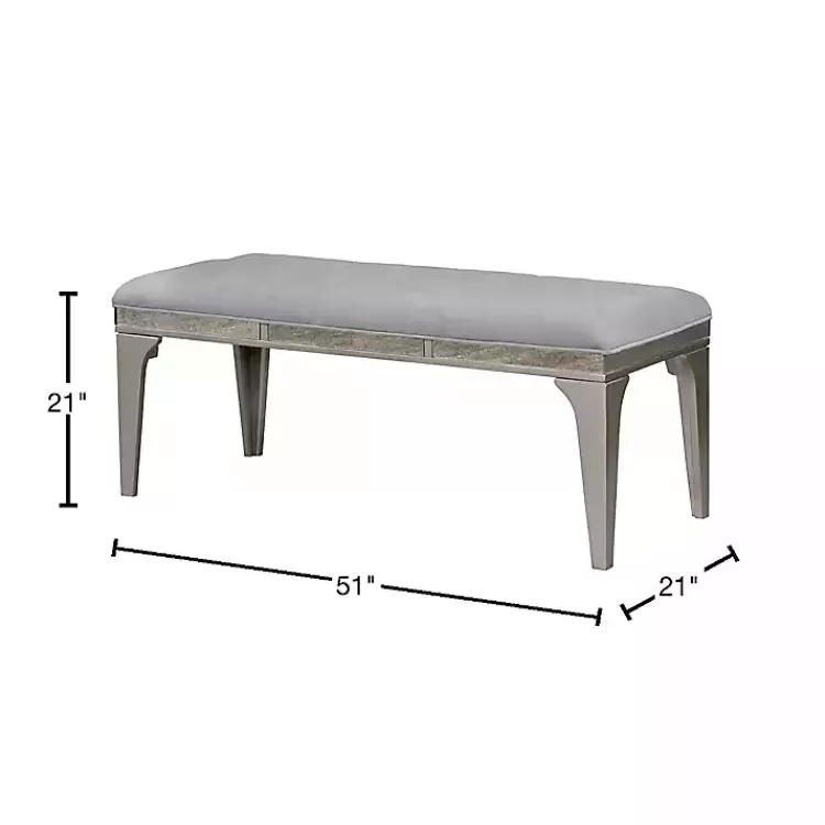 gray_tufted_upholstered_silver_dining_bench_3.webp Tufted Upholstered Silver Dining Bench>Kirklands Home Outlet