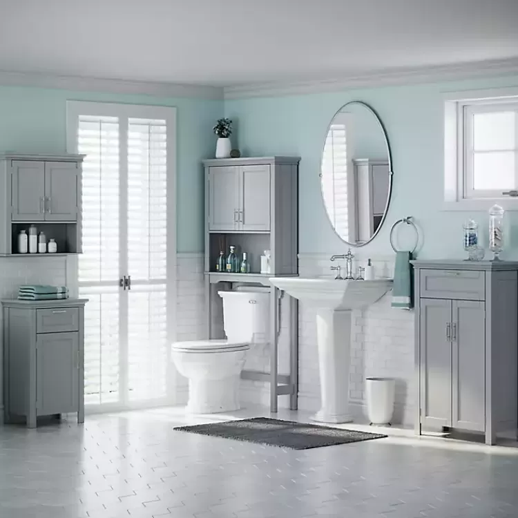 gray_twodoor_top_shelf_cabinet_2.webp Two-Door Top Shelf Cabinet>Kirklands Home Online