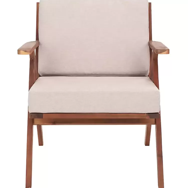 Upholstered Acacia Wood Outdoor Chair>Kirklands Home Clearance