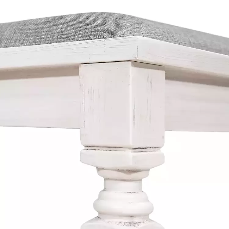 gray_upholstered_antique_white_quin_bench_5.webp Upholstered Antique White Quin Bench>Kirklands Home Shop