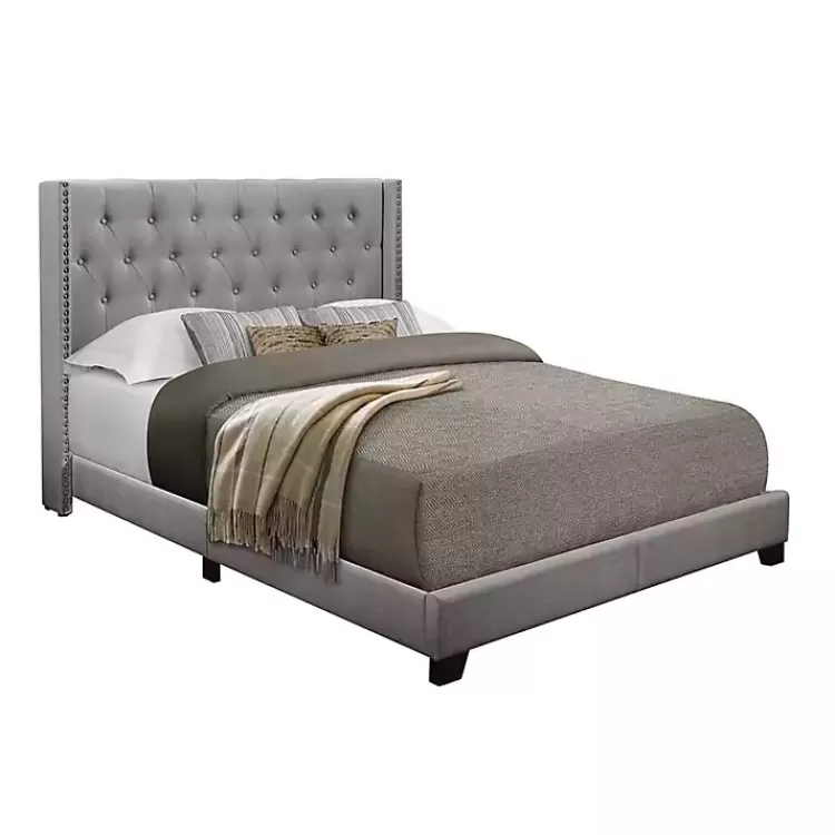 Upholstered Button Tufted Wing King Bed>Kirklands Home Outlet