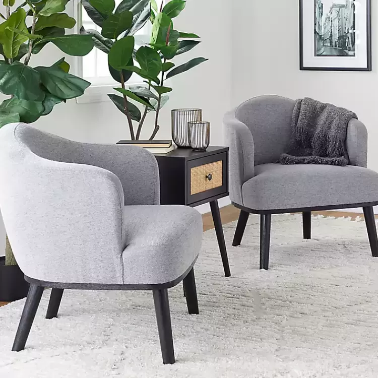 gray_upholstered_midcentury_modern_accent_chair_8.webp Upholstered Midcentury Modern Accent Chair>Kirklands Home Hot