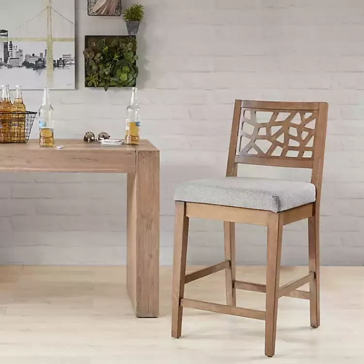 Upholstered Oak Crackle Counter Stool>Kirklands Home Clearance