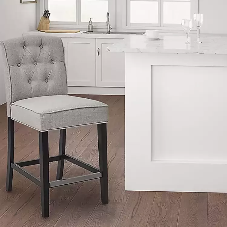 Upholstered Tufted Button Back Counter Stool>Kirklands Home Sale