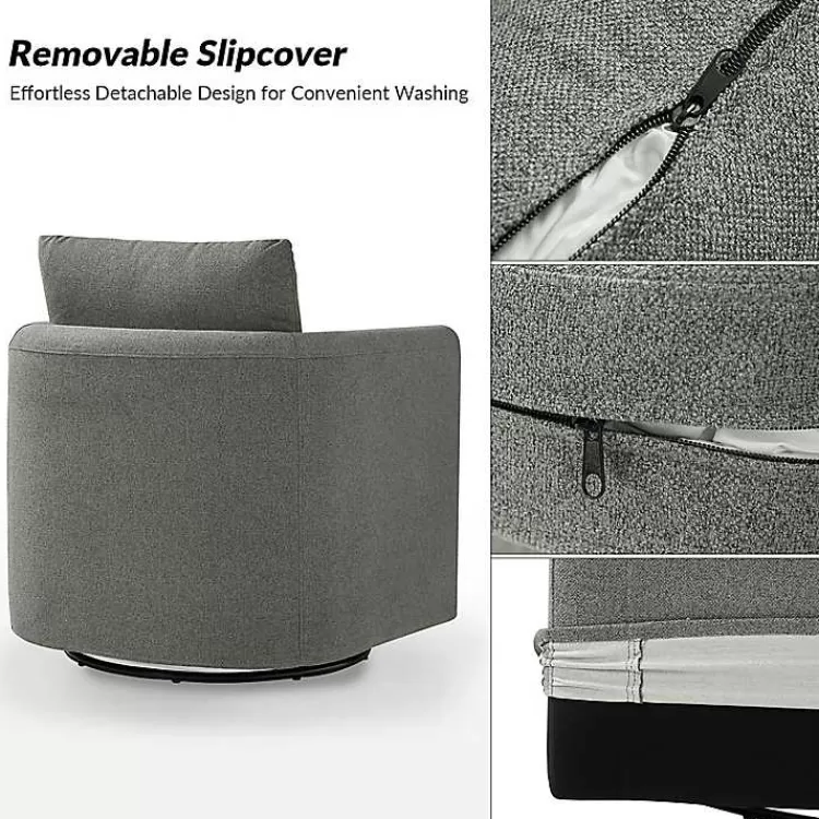 gray_upholstered_vasser_slipcover_swivel_chair_5.webp Upholstered Vasser Slipcover Swivel Chair>Kirklands Home Store